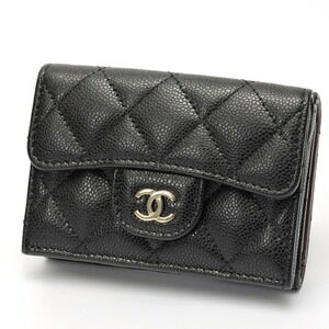 CHANEL Black Caviar Leather Wallet